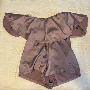 Boutique Purple Silk Romper
